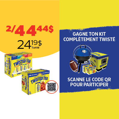 Promotion Twisted Tea : 2 pour 44,44$